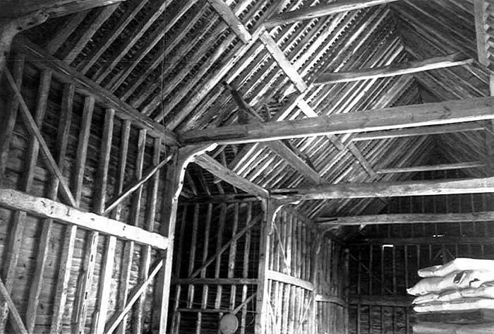 Inside one of the estate barns