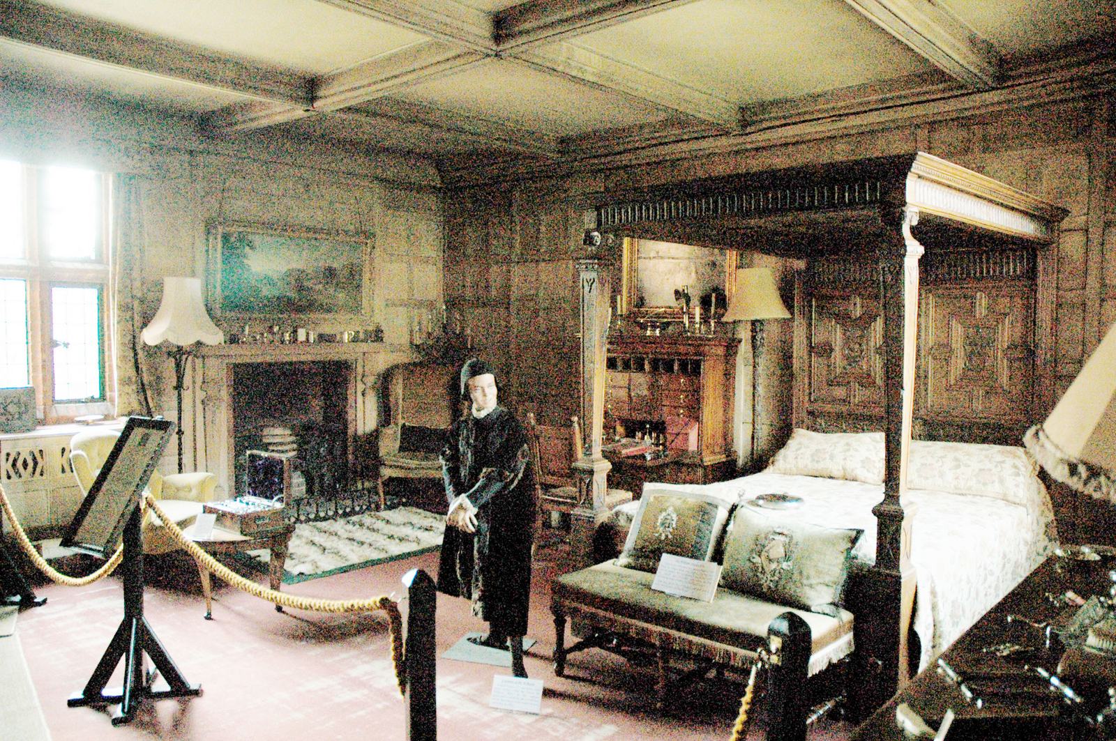 The four-poster bed in the principal bedroom