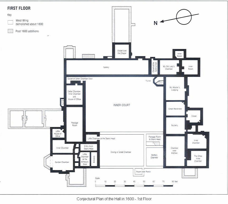 Plan of the house as built in the sixteenth century